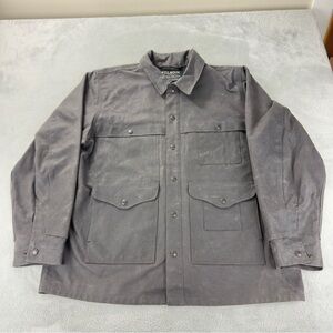 CC Filson Tin Cloth Short Lined Cruiser Jacket Mens XL Black Waxed Canvas Twill